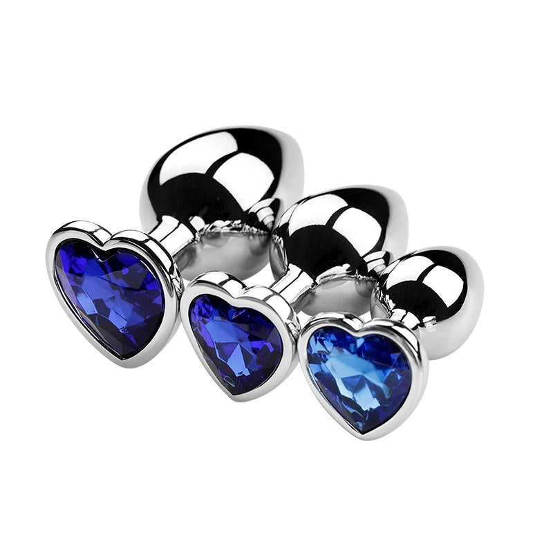 🔥 DiamondLux™ - Set de 3 Plugs Anales de Metal Premium con Cristales