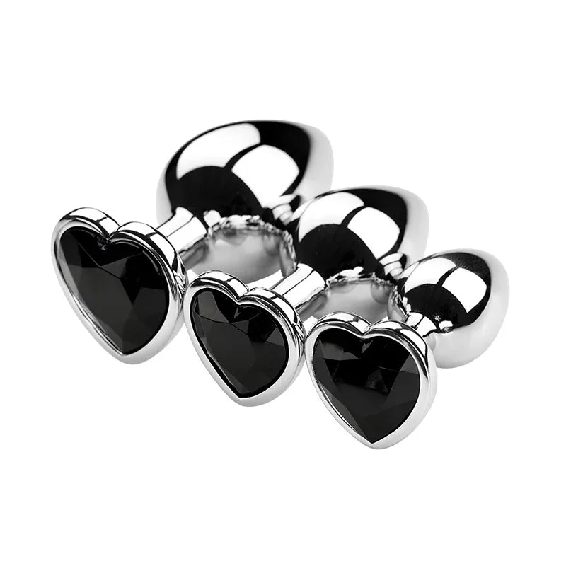 🔥 DiamondLux™ - Set de 3 Plugs Anales de Metal Premium con Cristales