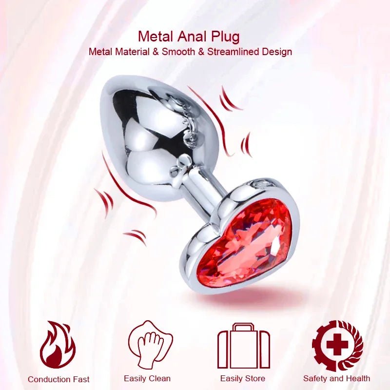 🔥 DiamondLux™ - Set de 3 Plugs Anales de Metal Premium con Cristales - Sensualease