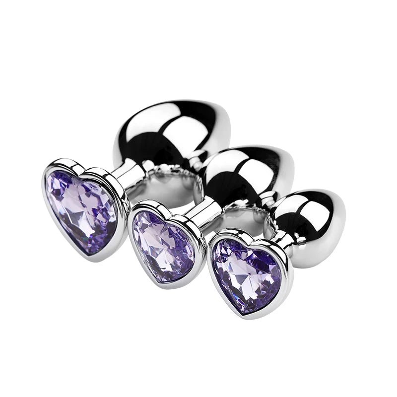 🔥 DiamondLux™ - Set de 3 Plugs Anales de Metal Premium con Cristales - Sensualease