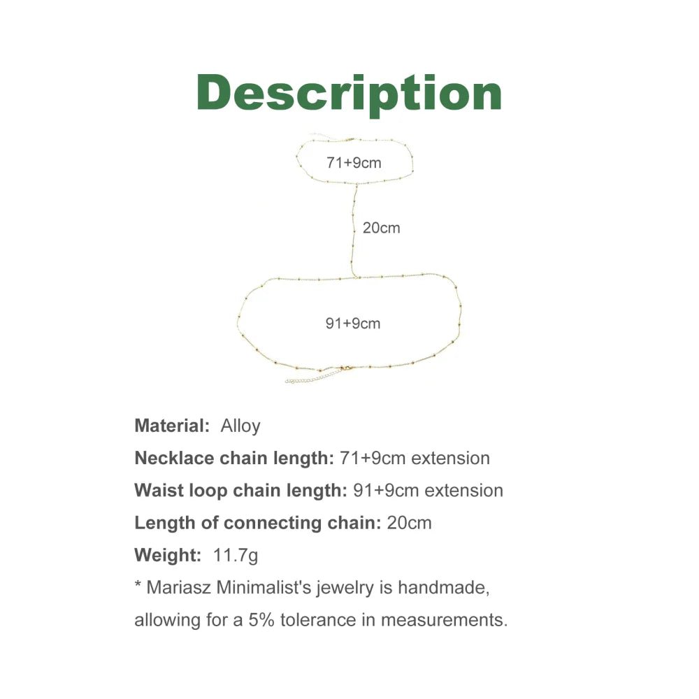 🔥 GoldenGlow™ - Cadena Corporal Ajustable con Perlas Brillantes - Sensualease