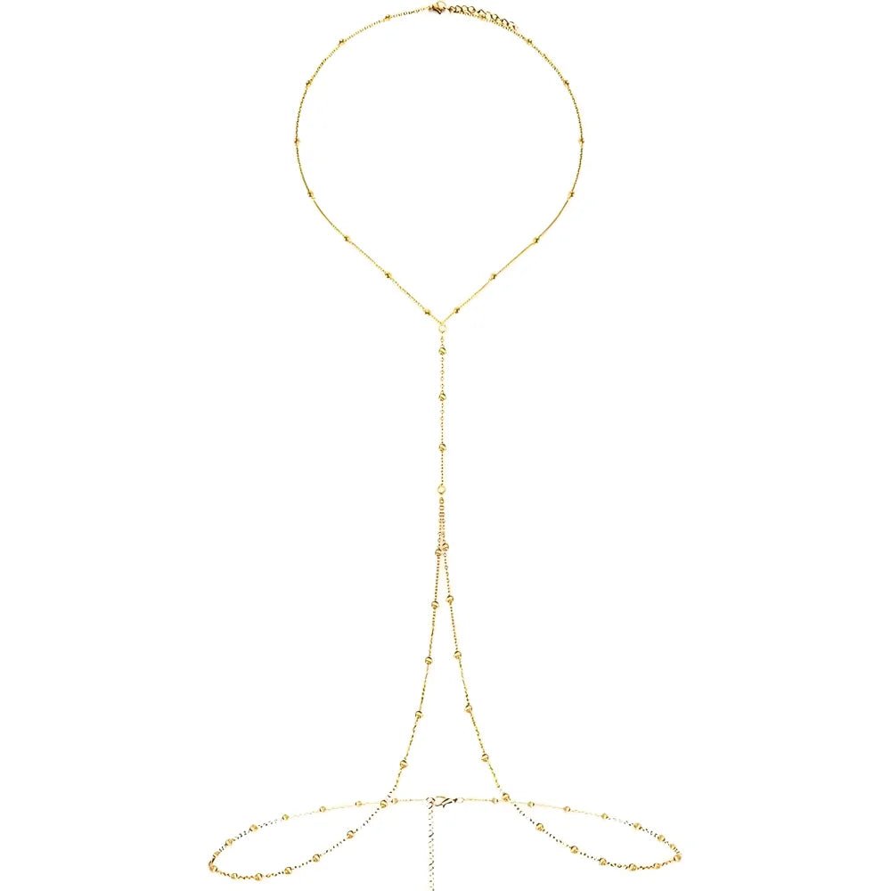 🔥 GoldenGlow™ - Cadena Corporal Ajustable con Perlas Brillantes - Sensualease