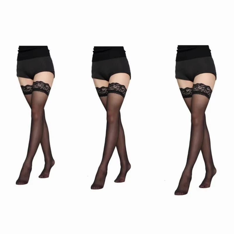 š„ LaceElegance⢠- Medias Altas con Encaje Floral ElĆ”stico Premium - Sensualease