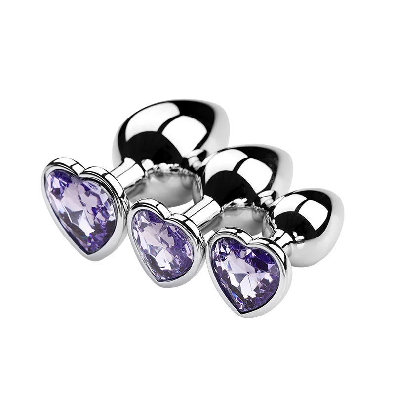 🔥 DiamondLux™ - Set de 3 Plugs Anales de Metal Premium con Cristales