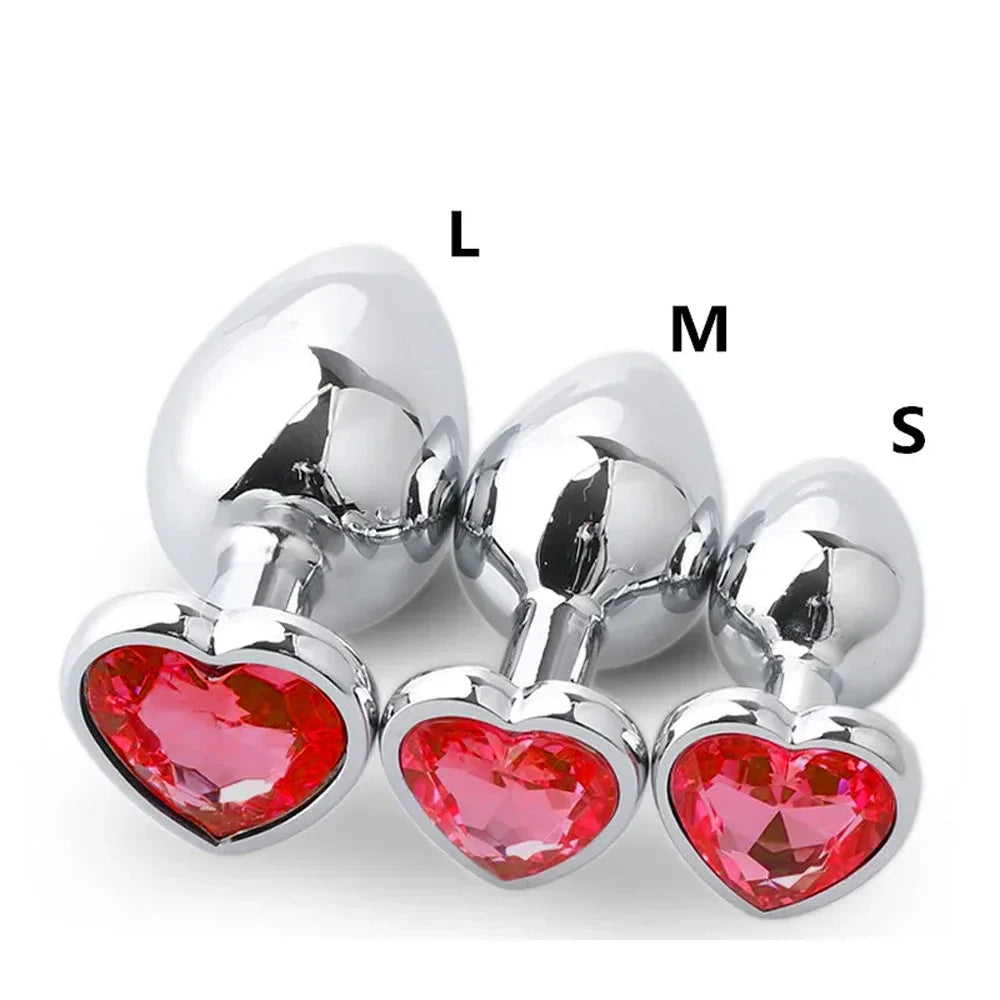 🔥 DiamondLux™ - Set de 3 Plugs Anales de Metal Premium con Cristales