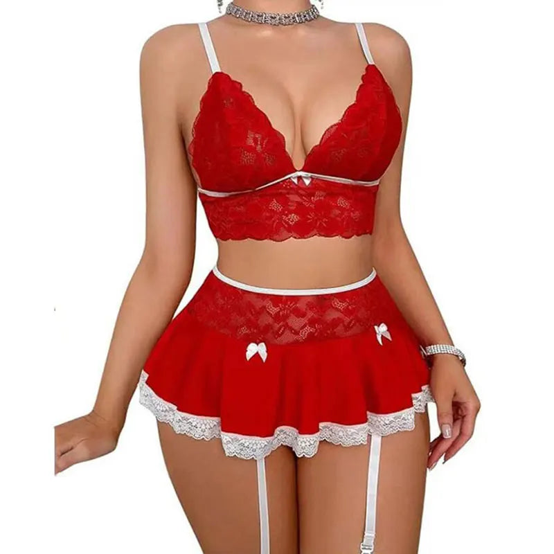 🔥 FantasySet™ - Conjunto Lencería con Minifalda y Liguero Premium