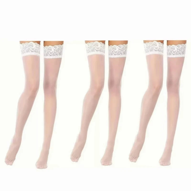 🔥 LaceElegance™ - Medias Altas con Encaje Floral Elástico Premium