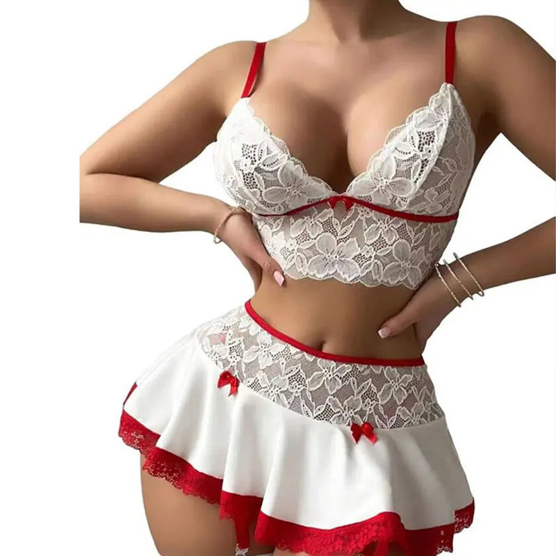 🔥 FantasySet™ - Conjunto Lencería con Minifalda y Liguero Premium