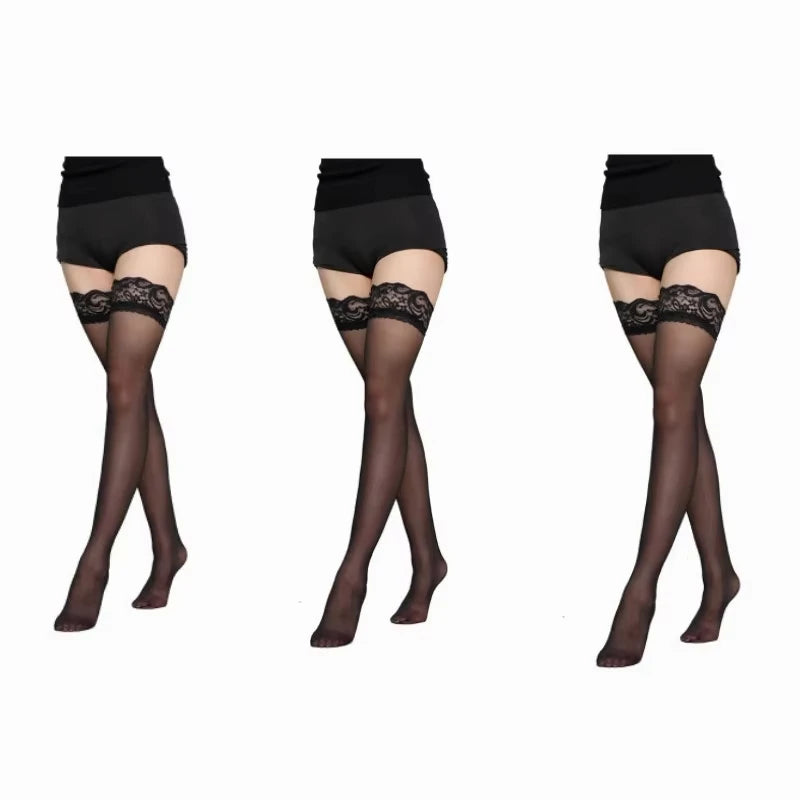 🔥 LaceElegance™ - Medias Altas con Encaje Floral Elástico Premium