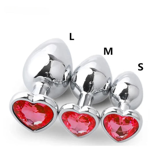 🔥 DiamondLux™ - Set de 3 Plugs Anales de Metal Premium con Cristales