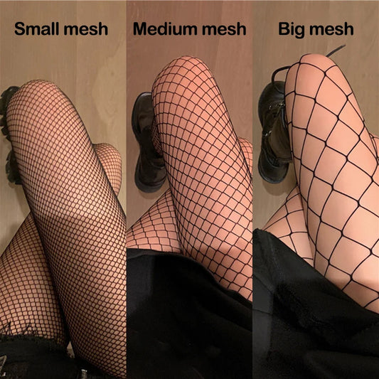 🔥 NetGlam™ - Medias de Red Largas Negras Estilo Fishnet Premium