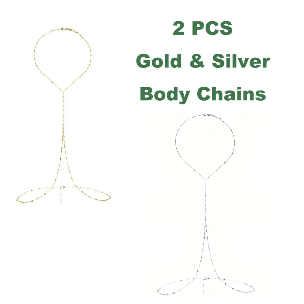 🔥 GoldenGlow™ - Cadena Corporal Ajustable con Perlas Brillantes