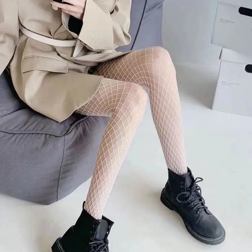 🔥 NetGlam™ - Medias de Red Largas Negras Estilo Fishnet Premium