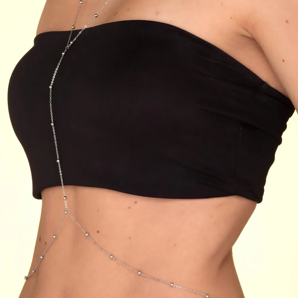 🔥 GoldenGlow™ - Cadena Corporal Ajustable con Perlas Brillantes