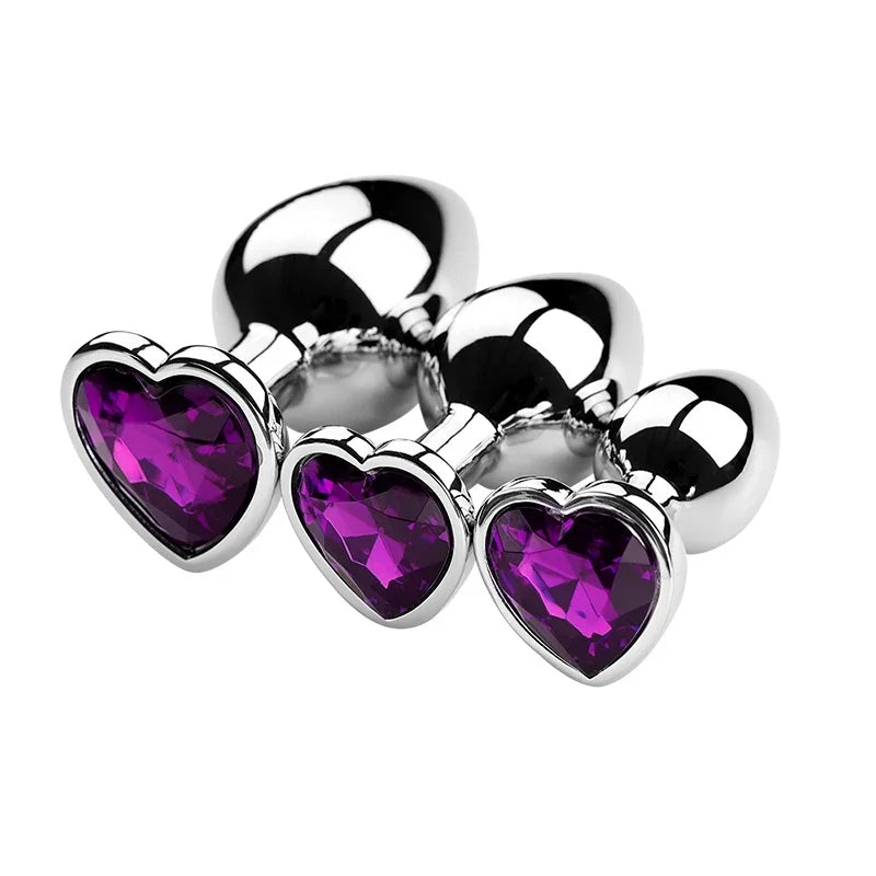 🔥 DiamondLux™ - Set de 3 Plugs Anales de Metal Premium con Cristales