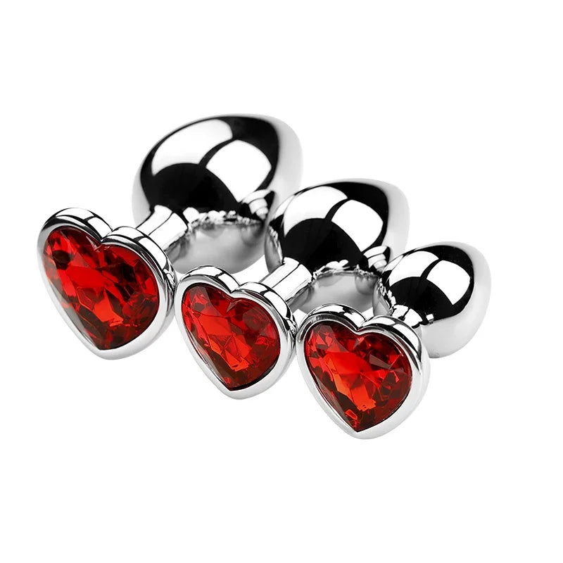 🔥 DiamondLux™ - Set de 3 Plugs Anales de Metal Premium con Cristales