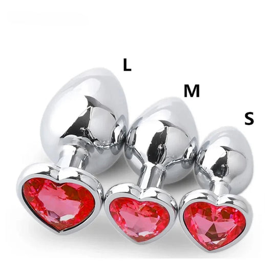 🔥 DiamondLux™ - Set de 3 Plugs Anales de Metal Premium con Cristales - Sensualease
