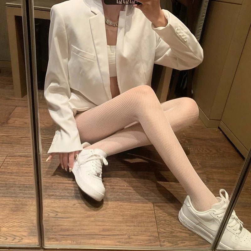 🔥 NetGlam™ - Medias de Red Largas Negras Estilo Fishnet Premium - Sensualease